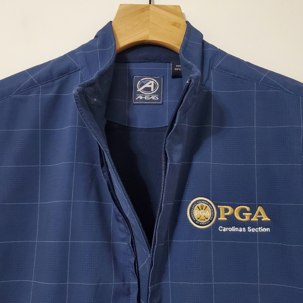 Ahead PGA Carolinas Front Zip Golf Vest Blue Medium - Picture 3 of 11